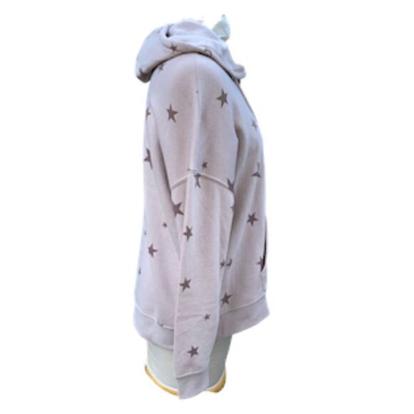 Hippie Rose Hoodie Star Kangaroo Pocket Drawstring Hood Quarter Zip Sz L Tan - Picture 9 of 14